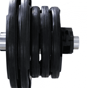 Strength Training Equipment- (300*300)- Single Black Olympic Collar (50MM) placed on barbell with weights