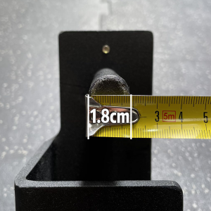 Gym Accessories- (300*300)- Cylinder dimension of the J Hook/J Cup for power rack shown with measuring tape