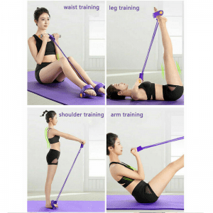 Gym Equipment- (300*300)- 4 image representation of the workout types of the Multi-Function Tension Rope Pedal Exerciser