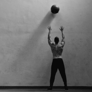 Men Fitness training with Wall Ball