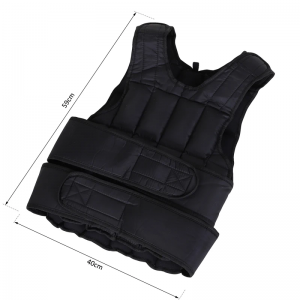 Gym Accessories- (300*300)- Profile view of the Weight vest placed horizontally with dimension lines across length and width of the vest