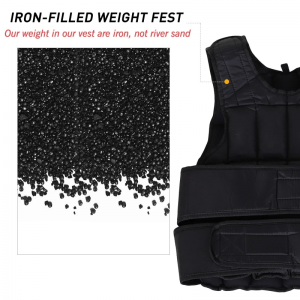 Gym Accessories- (300*300)- Weight Vest along with section showing black iron pellets used in the vest