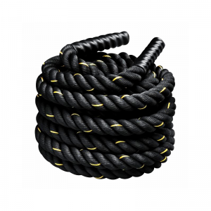 Gym Equipment- 10m Coiled Battle rope in white background