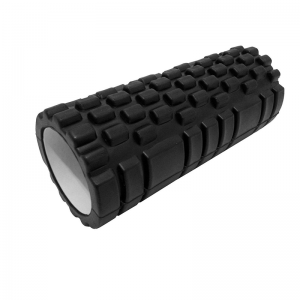 Gym Accessories- Profile view of the Black Yoga Foam Roller in white background