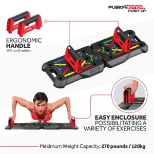 Strength Training Equipment- (300*300)- Feature highlight of the Ergonomic handle and easy enclosure of the Fusion Push-up workout set