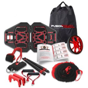Strength Training Equipment- (300*300)- Full package contents of the Fusion Motion Portable Gym shown in white background