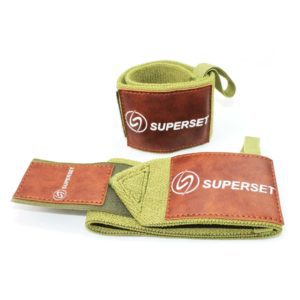 Weight Lifting Gear-(300*300)- Pair of Superset Wrist: One shown folded and the other wound