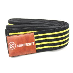 Weight Lifting Gear- (300*300)- Folded Superset Knee with view of the brown leather strap with Superset emblem visible