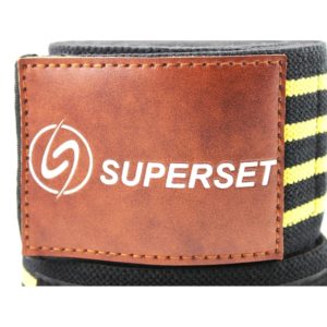Weight Lifting Gear- (300*300)- Superset Knee with view of the brown leather strap with Superset emblem visible