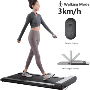 Cardio Equipment- (300*300)-Feature highlight of the WalkingPad R1 Foldable Treadmill with Woman shown using the Walking Mode