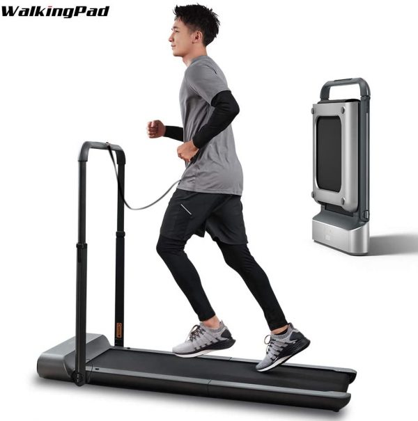 a man running on the walkingpad foldable treadmill