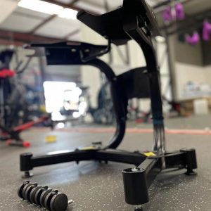 Strength Training Equipment- (300*300)- Rear profile view of the Adjustable Dumbbell Stand in gym setting