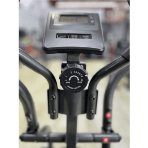 Cardio Equipment- (300*300)- Front view of the tension dial and console of the 2-IN-1 Elliptical Climber with Curve-Crank