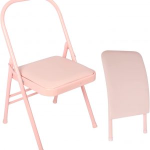 Yoga Product- (300*300) Image- Profile view of the Premium Yoga chair (Pink) with waist support placed seperately on the side