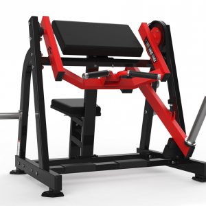 Commercial Equipment- Profile view of the Seated Biceps Curl gym machine