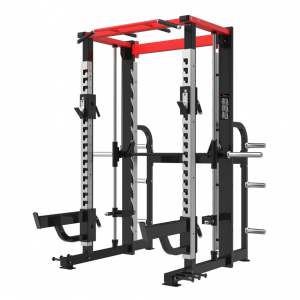 Commercial Equipment- Profile view of the Smith Machine with POW in white background