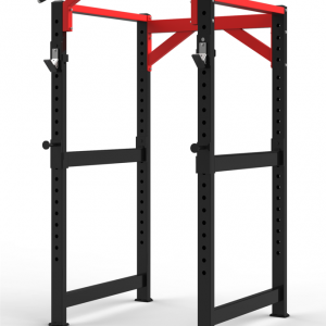 Strength Training Equipment- Power Cage with black mid part and red top