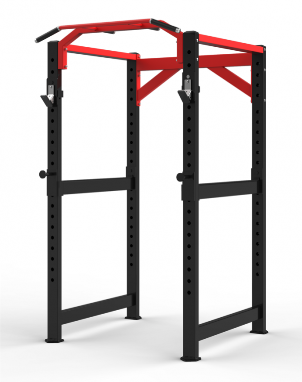 Strength Training Equipment- Power Cage with black mid part and red top