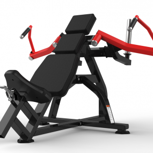 Strength Training Equipment- Pectoral Machine with black seating area and red handles