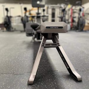 Cardio Equipment- Rear side of the Self Generating rowing machine showing the v-shaped stand