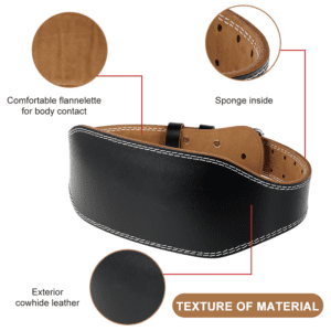 Leather weightlifting belt material details