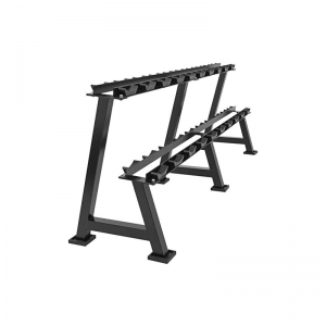 Strength Training Equipment- (300*300)-Profile view of the Heavy Duty 2 Tier Dumbbell with 20 dumbbells stored