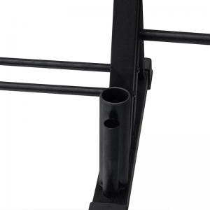 Strength Training Equipment- (300*300)- Close view of the Dumbbell & Weights Storage Rack with barbel holder visible