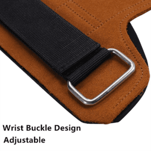 Flat anti skid cowhide weight lifting pad Adjustable Wrist buckle design