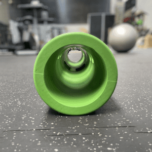 Gym Equipment- (300*300)- Side view of the 10KG Green Colour VIPR Natural Rubber Weight Fitness Barrel