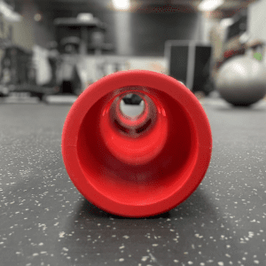 Gym Equipment- (300*300)- Side view of the 6KG Red Colour VIPR Natural Rubber Weight Fitness Barrel