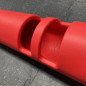 Gym Equipment- (300*300)- Close view of the red 6KG Red Colour VIPR Natural Rubber Weight Fitness Barrel