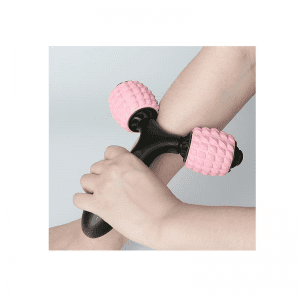 Gym Accessories- View of Y-Shaped Massage roller being used on an arm
