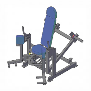 Strength Training Equipment- (300*300)- Coloured Diagram of the Hip Abduction Trainer Gym Machine with seating and cushion area in blue colour