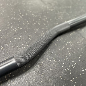 Strength Training Equipment- (300*300)- Cropped view of the 9.5KG Black Olympic Curl Bar with view of the knurling