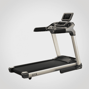 Cardio Equipment- Right-handed Rear Profile View of the Light Commercial Motorized Treadmill DB-2006 in white background