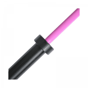 Strength Training Equipment- (300*300)- Top view of the Pink Olympic Bar with sleeve and shaft area in view