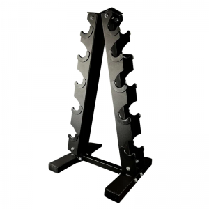 Strength Training Equipment- Profile view of the 5 Pair- Dumbbell Storage Stand in white background