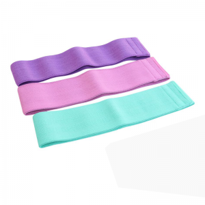 Weightlifting Accessories- 3 Hip Resistance Bands of colours green, pink and purple