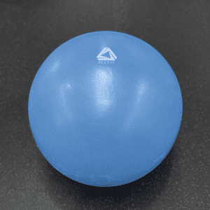 Yoga Product- (300*300)- Top View of the Premium Swiss Ball (Blue) on gym floor