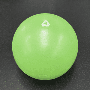 Yoga Product- (300*300)- Top view of the Premium Swiss Ball (Green) on gym floor