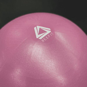 Yoga Product- (300*300)- Close view of the Premium Swiss Ball (Pink) with "REEFIT" logo visible