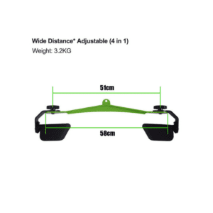 Wide distance adjustable pulldown handle set size and weight