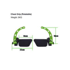 Chest grip pulldown handle set size and weight