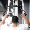Lat Pull Down Handle Twin Handles Gym Pulley Cable Machine Attachment Black - Image 7