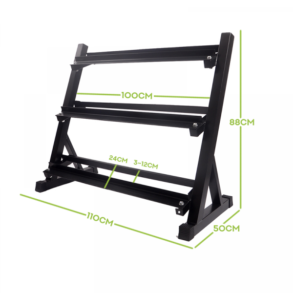 3-Tier Steel Dumbbell Rack(110 cm) - Image 2