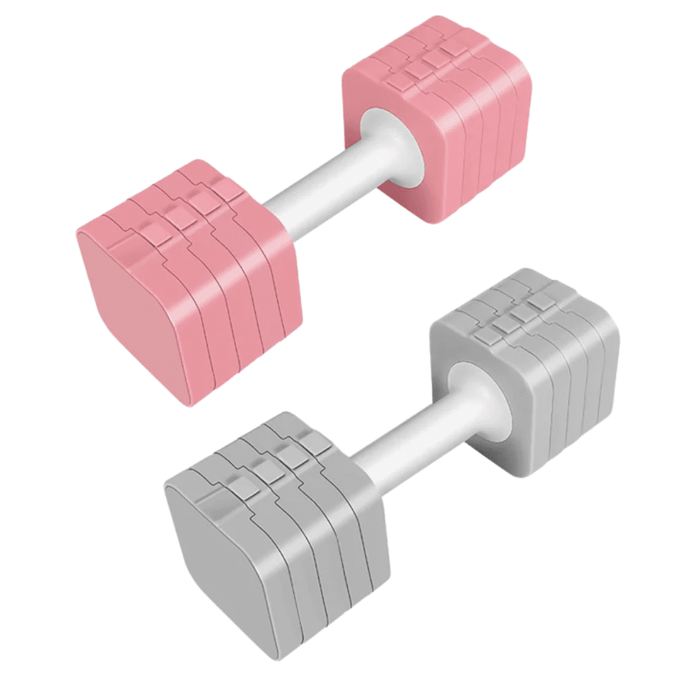 Qubic Adjustable Dumbbells 1-5Kg Pink/Grey (Sold as a Pair)