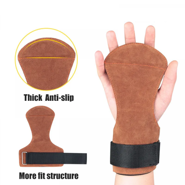 Anti-Skid Cowhide Weight Lifting/Chin-up Grip Pads (Palm Fit) - Image 4