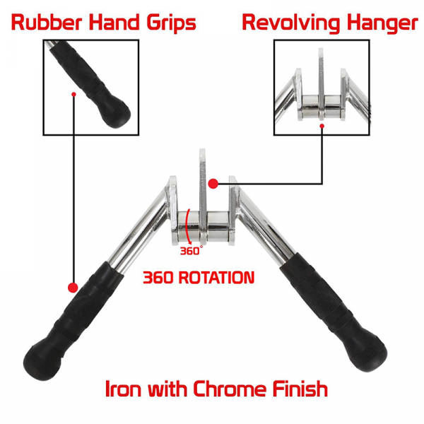 Revolving V-Shaped Press Down Bar/Cable Attachments - Gym Accessories - Image 2