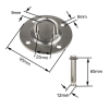 Heavy Duty Ceiling U-Hook Fixed base for Boxing Bag & Hammock (9x4.2cm) - Gym Accessories - Image 2