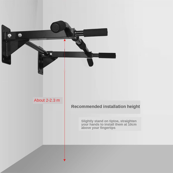 Wall Mounted Chin-up Bar (Black)- Gym Equipment - Image 2